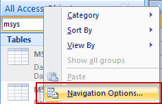 Access 2007 and Access 2010 Options Dialog